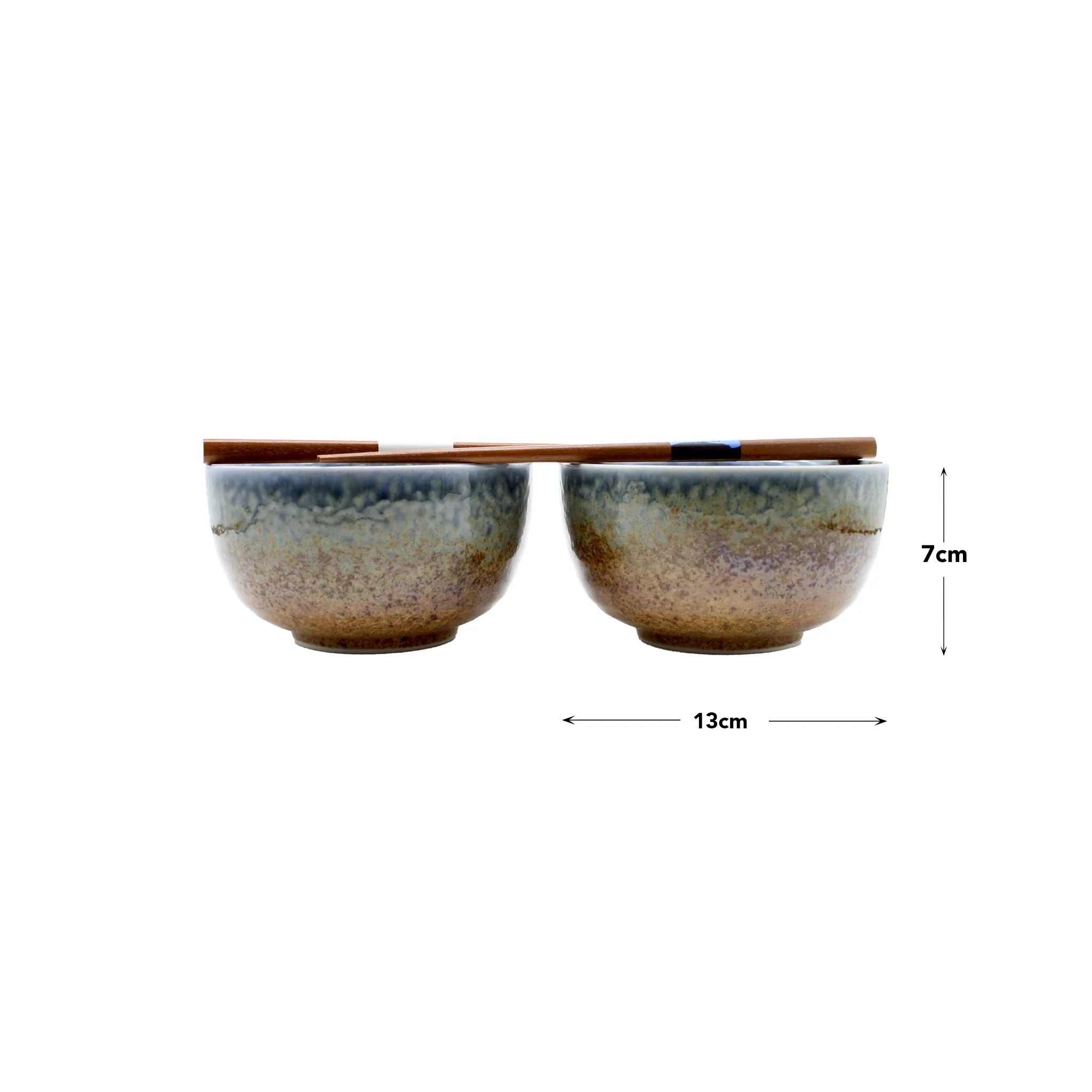 Aki Bowls Gift Set - Brown & Blue - Image 4