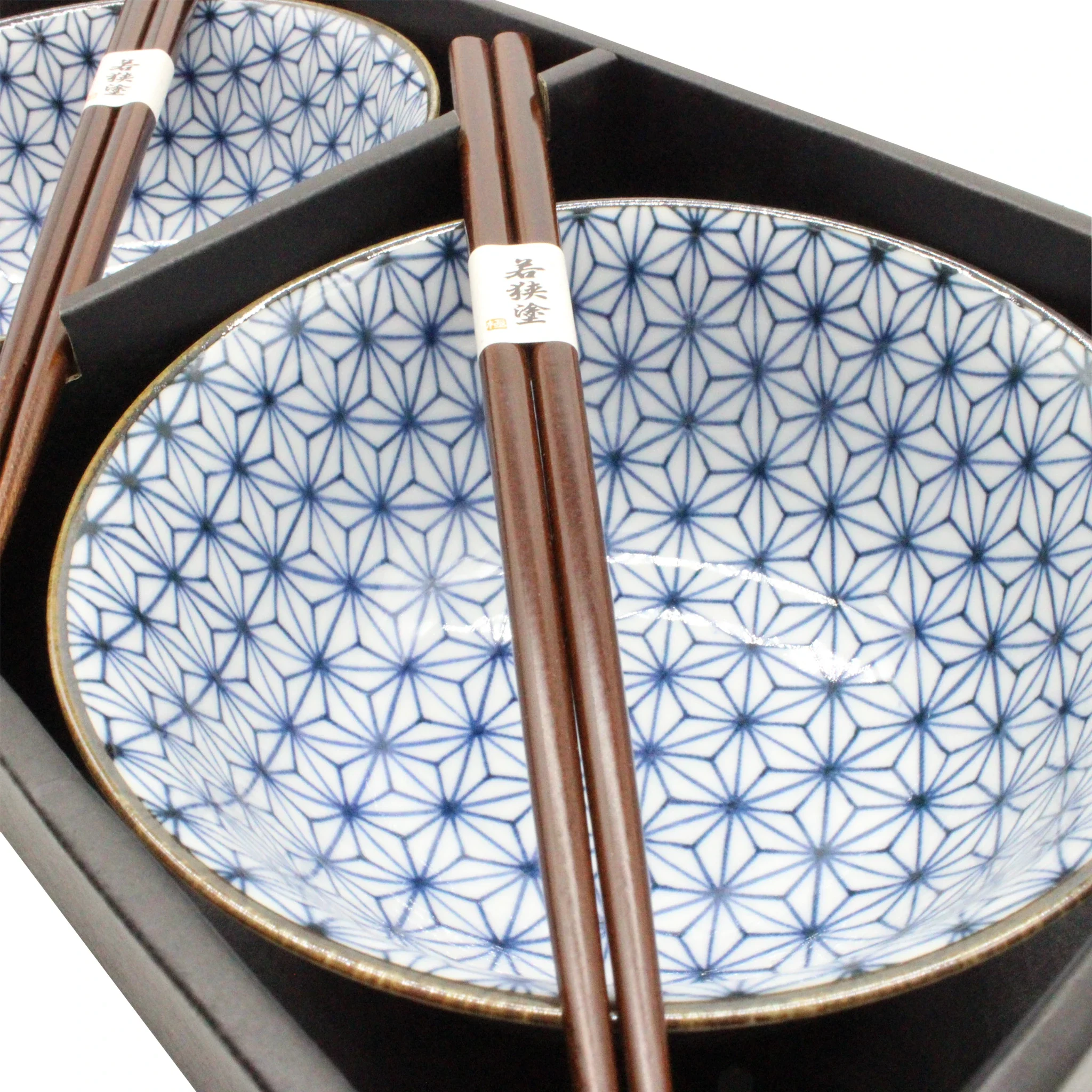 Asanoha Bowls Gift Set - Blue & White - Image 2