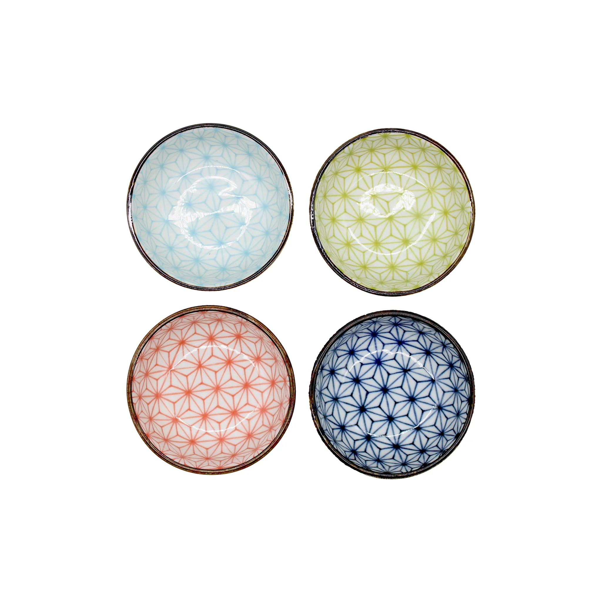 Asanoha Design Sauce Dish Gift Set - 9cm - Image 4