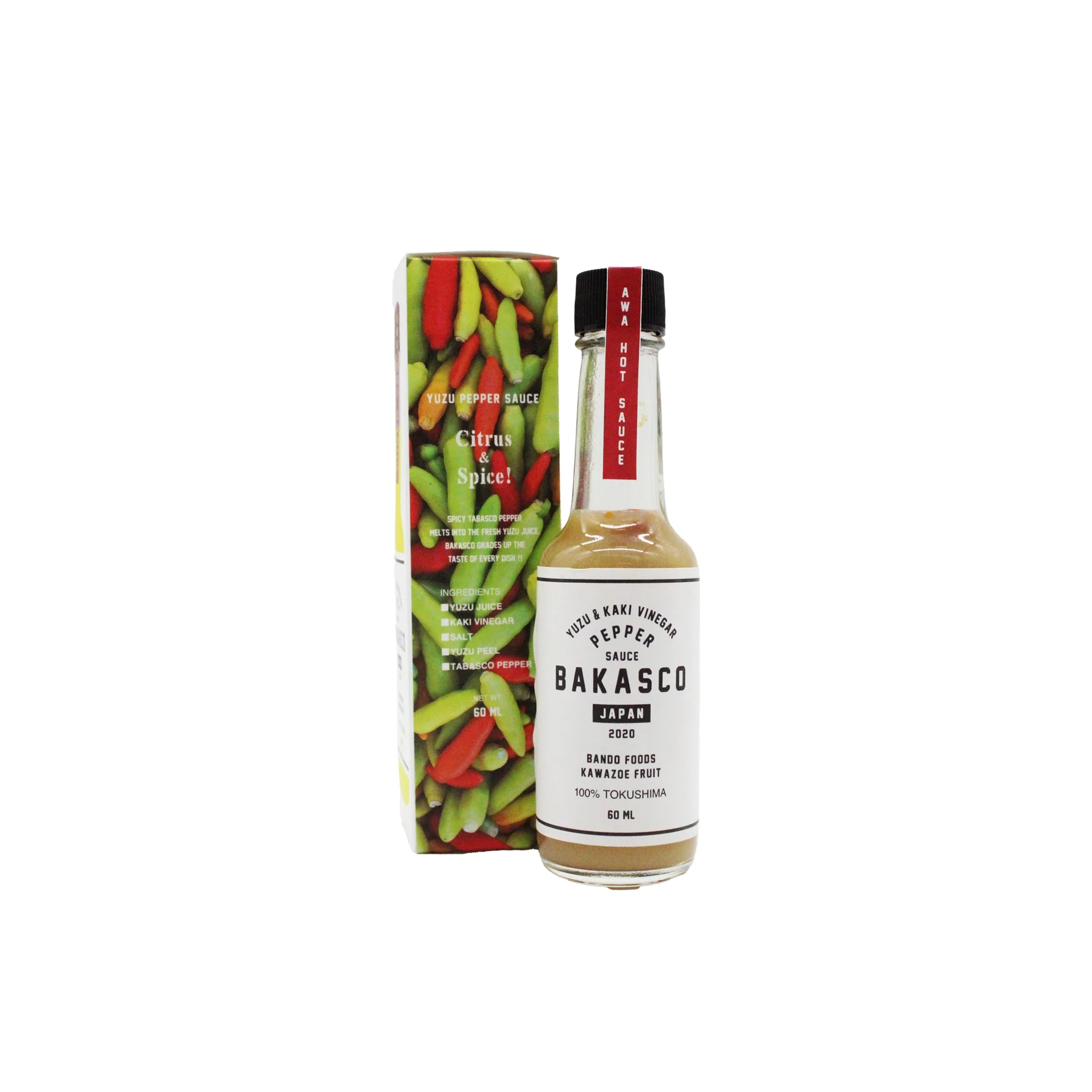 Bakasco Yuzu and Kaki Vinegar Pepper Sauce – 60ml - Image 2