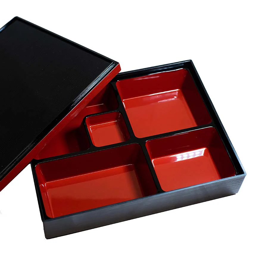 Bento Box – 5 Section in Black & Red Lacquer - Image 2