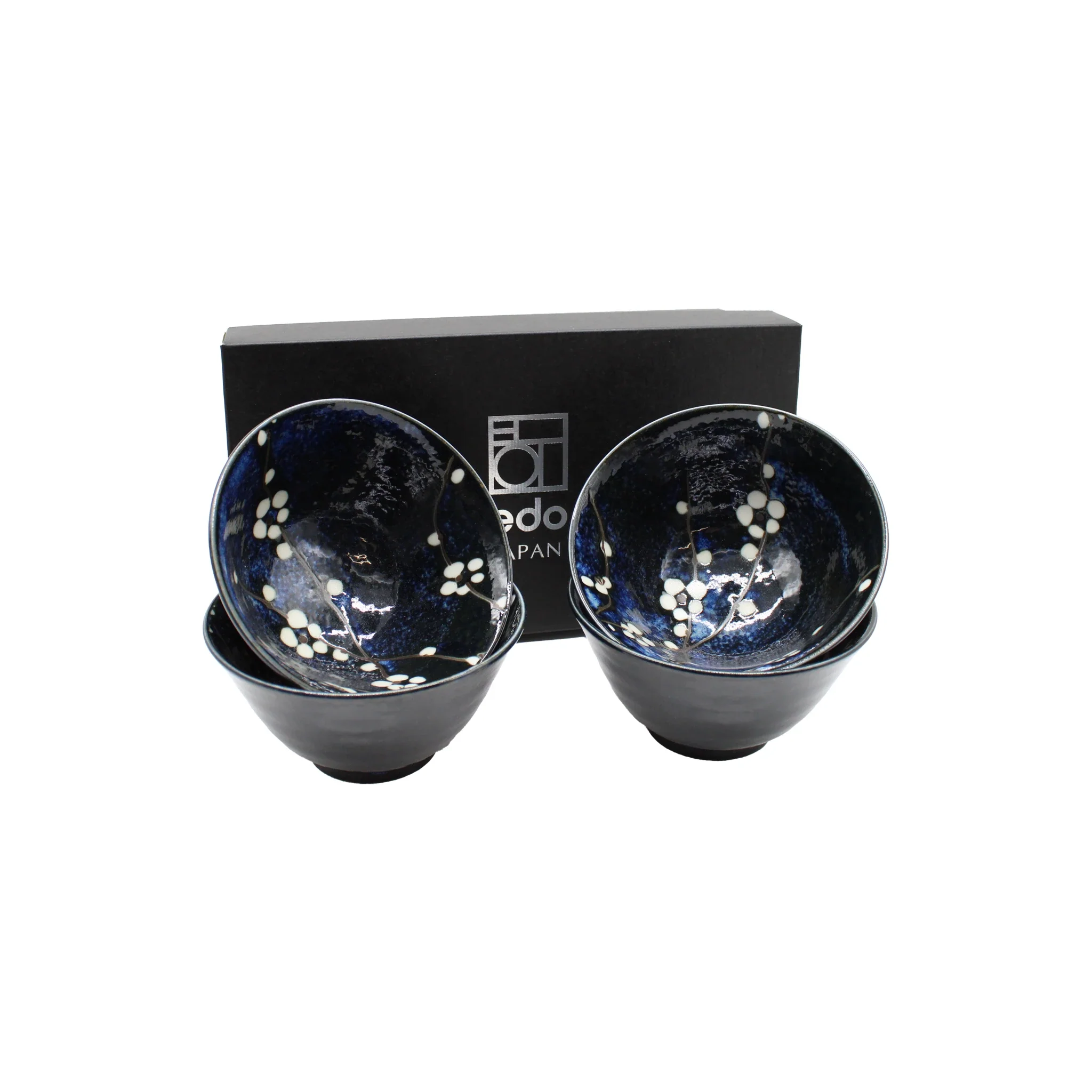Blue Cherry Blossom Rice Bowl Gift Set