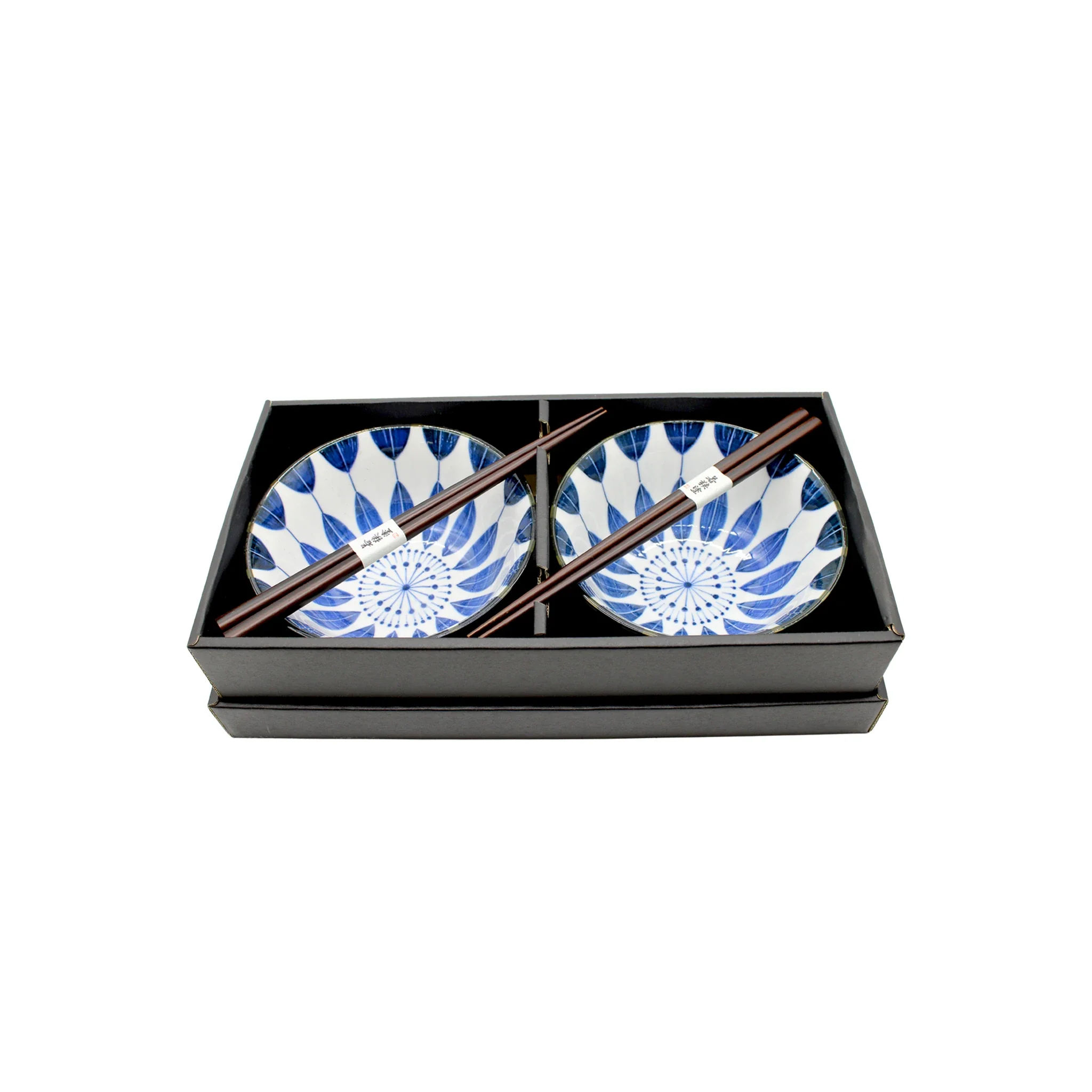 Sunflower Design Bowls Boxed Set - White & Blue - Image 3