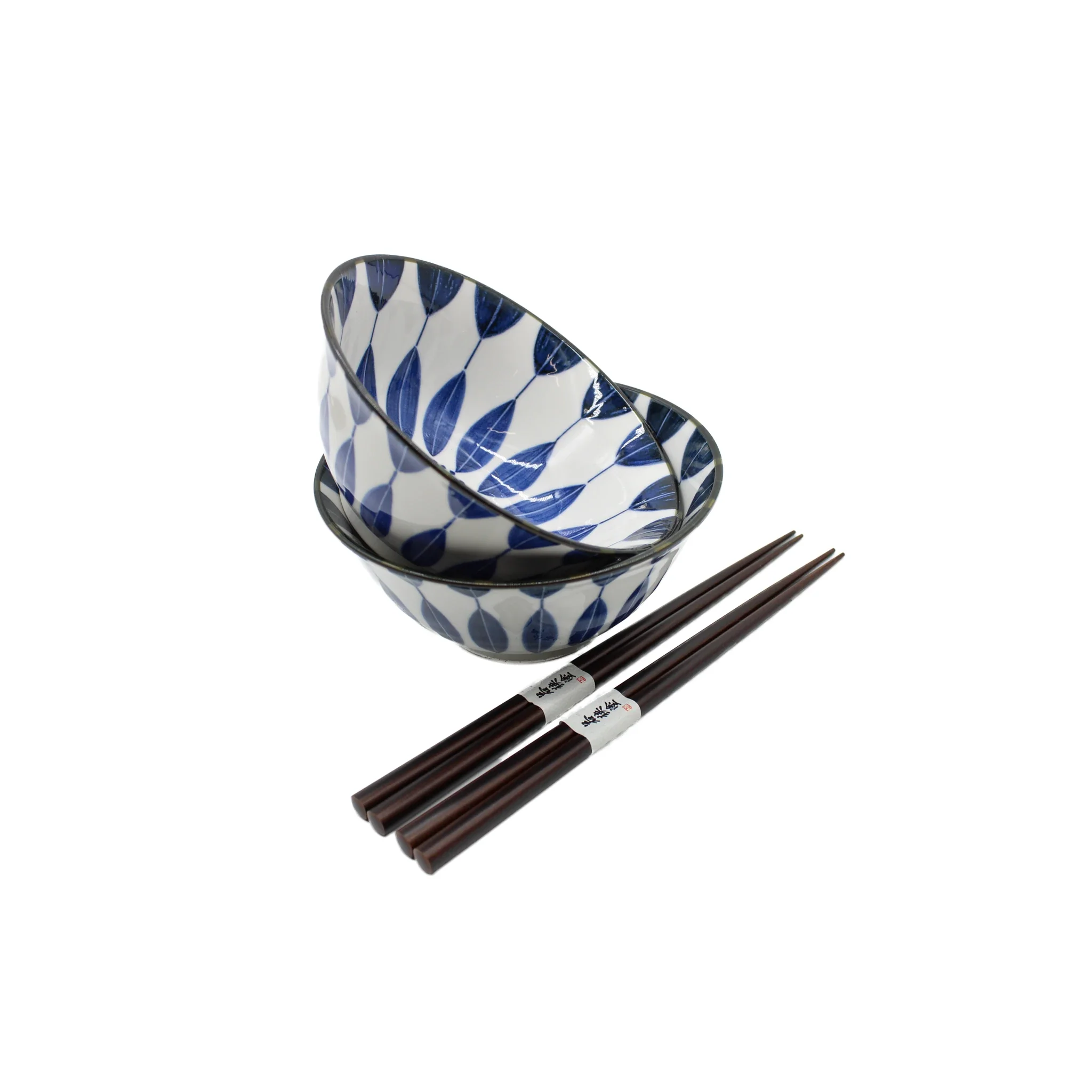 Sunflower Design Bowls Boxed Set - White & Blue - Image 5
