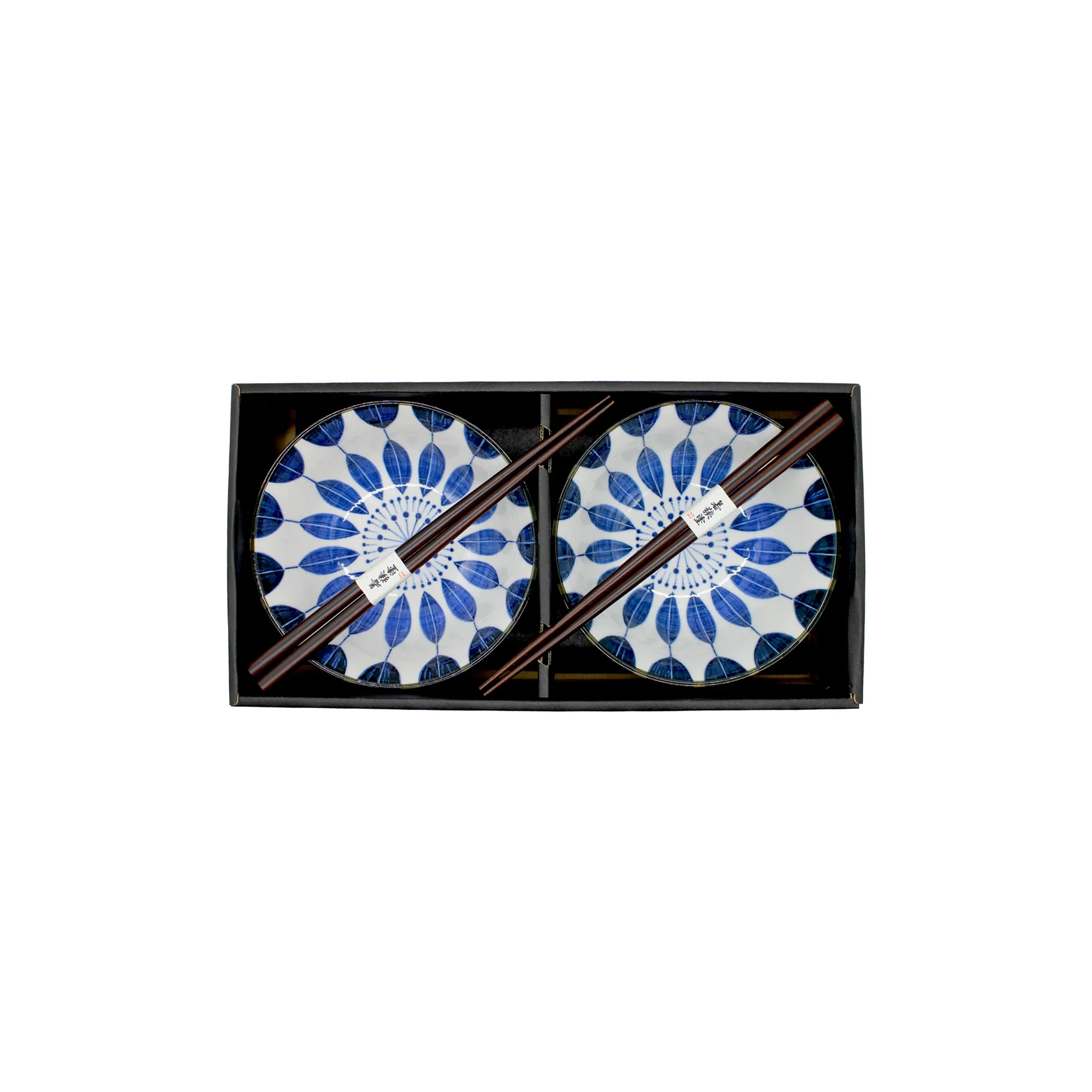 Sunflower Design Bowls Boxed Set - White & Blue - Image 6