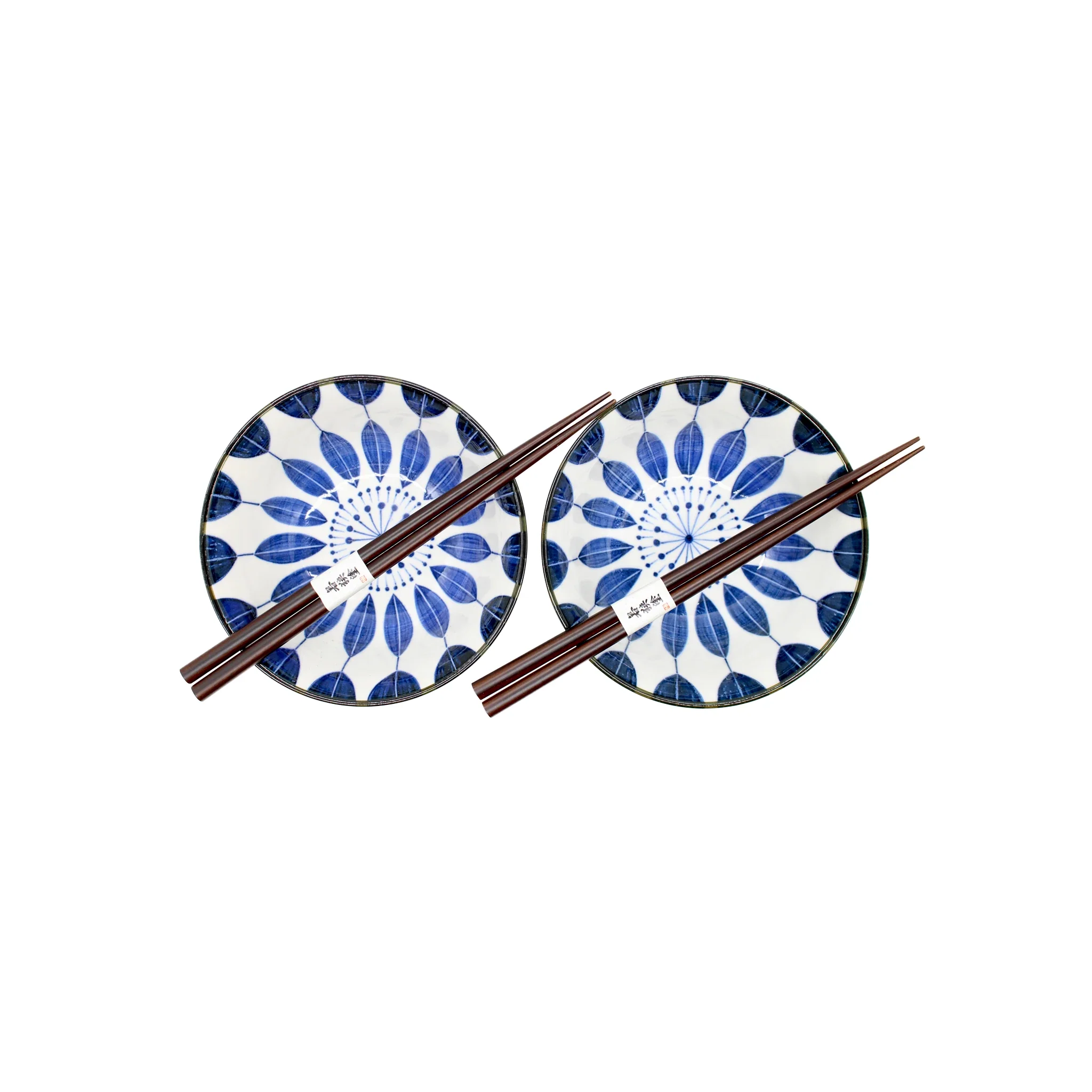 Sunflower Design Bowls Boxed Set - White & Blue - Image 9