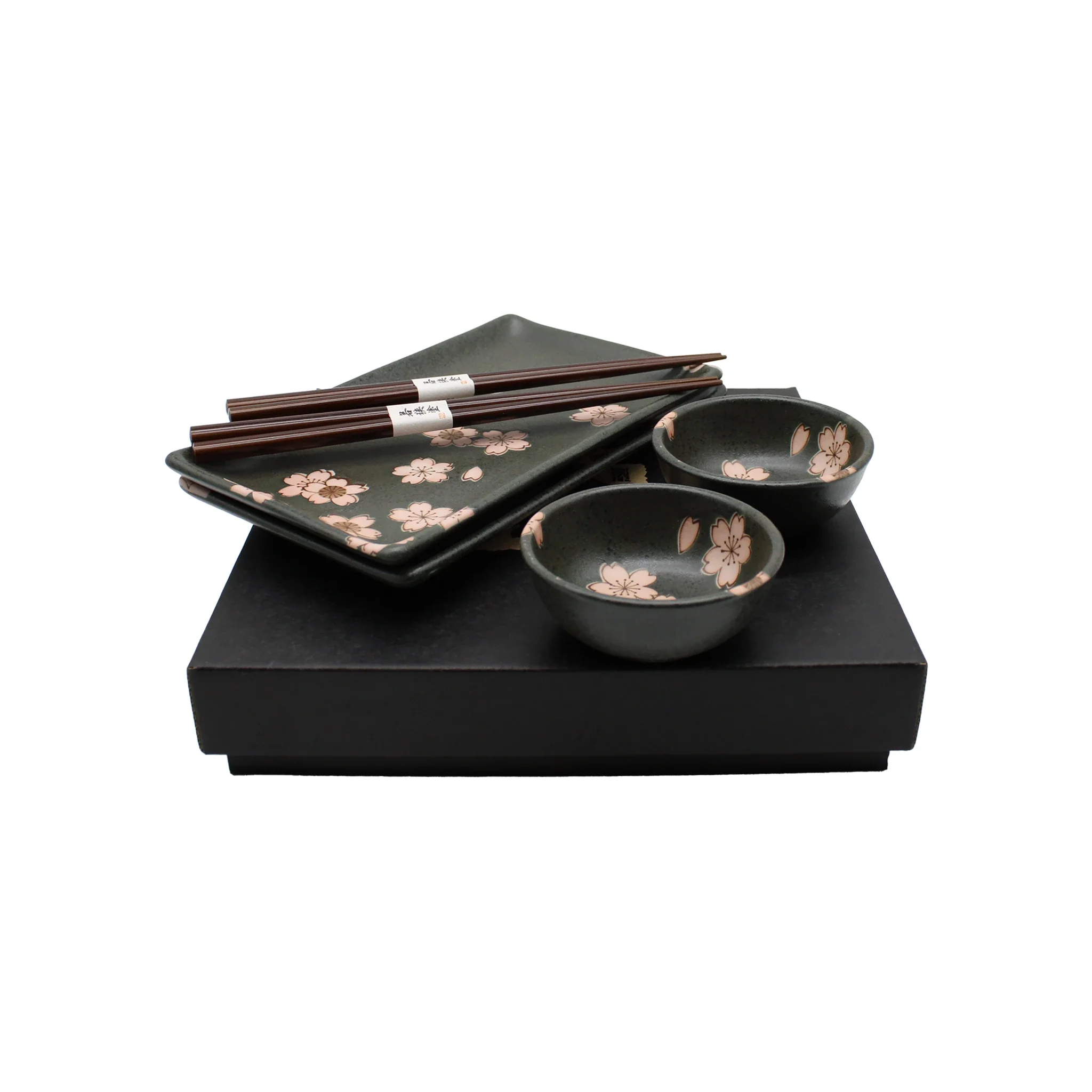 Sushi Gift Set - Black & Pink Sakura Design