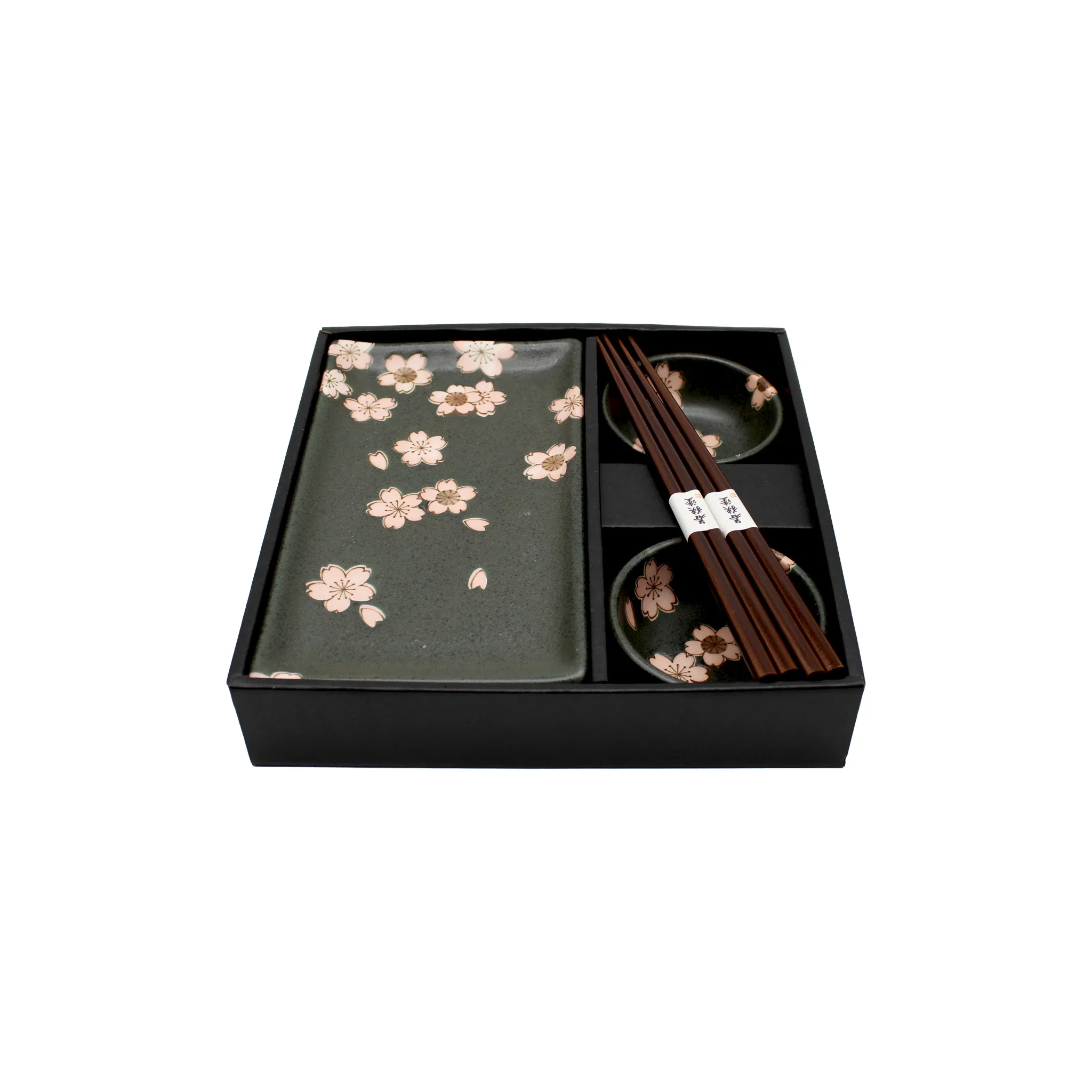 Sushi Gift Set - Black & Pink Sakura Design - Image 2
