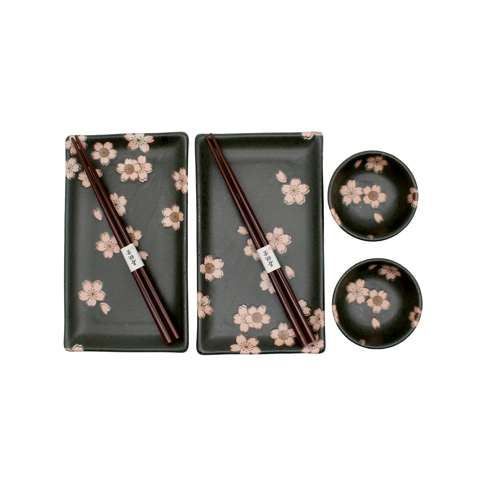 Sushi Gift Set - Black & Pink Sakura Design - Image 3