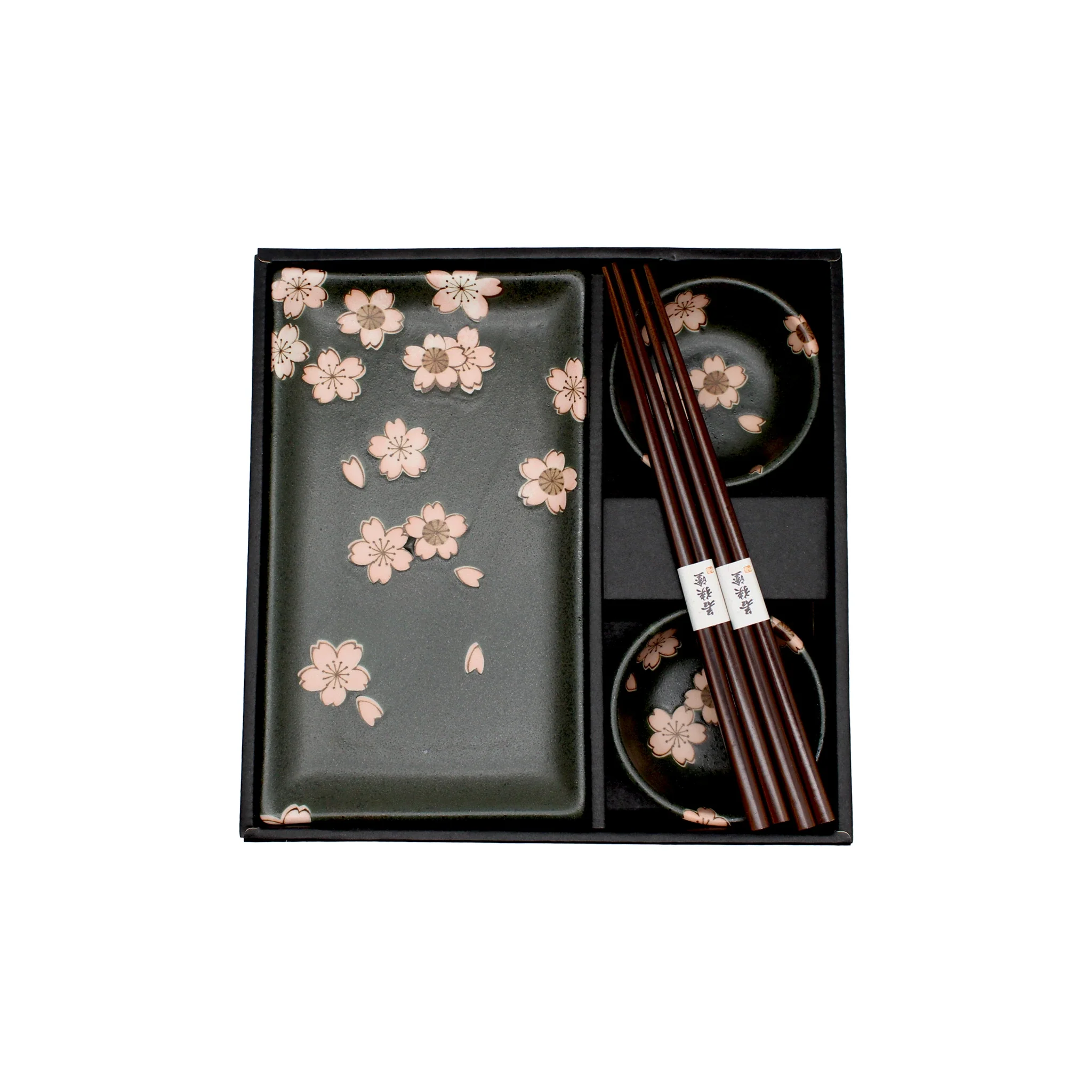 Sushi Gift Set - Black & Pink Sakura Design - Image 4