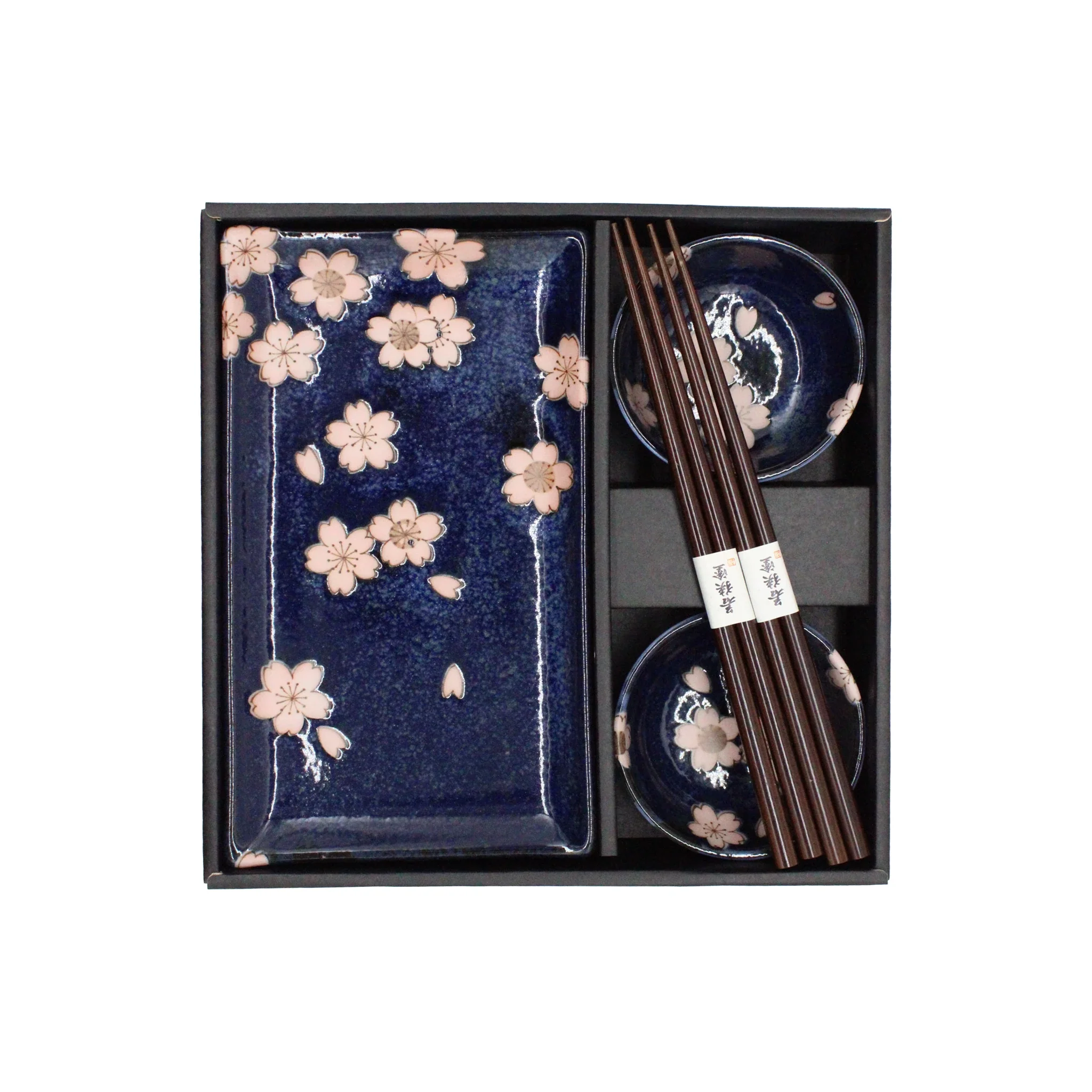 Sushi Gift Set - Navy Blue & Pink Sakura - Image 2