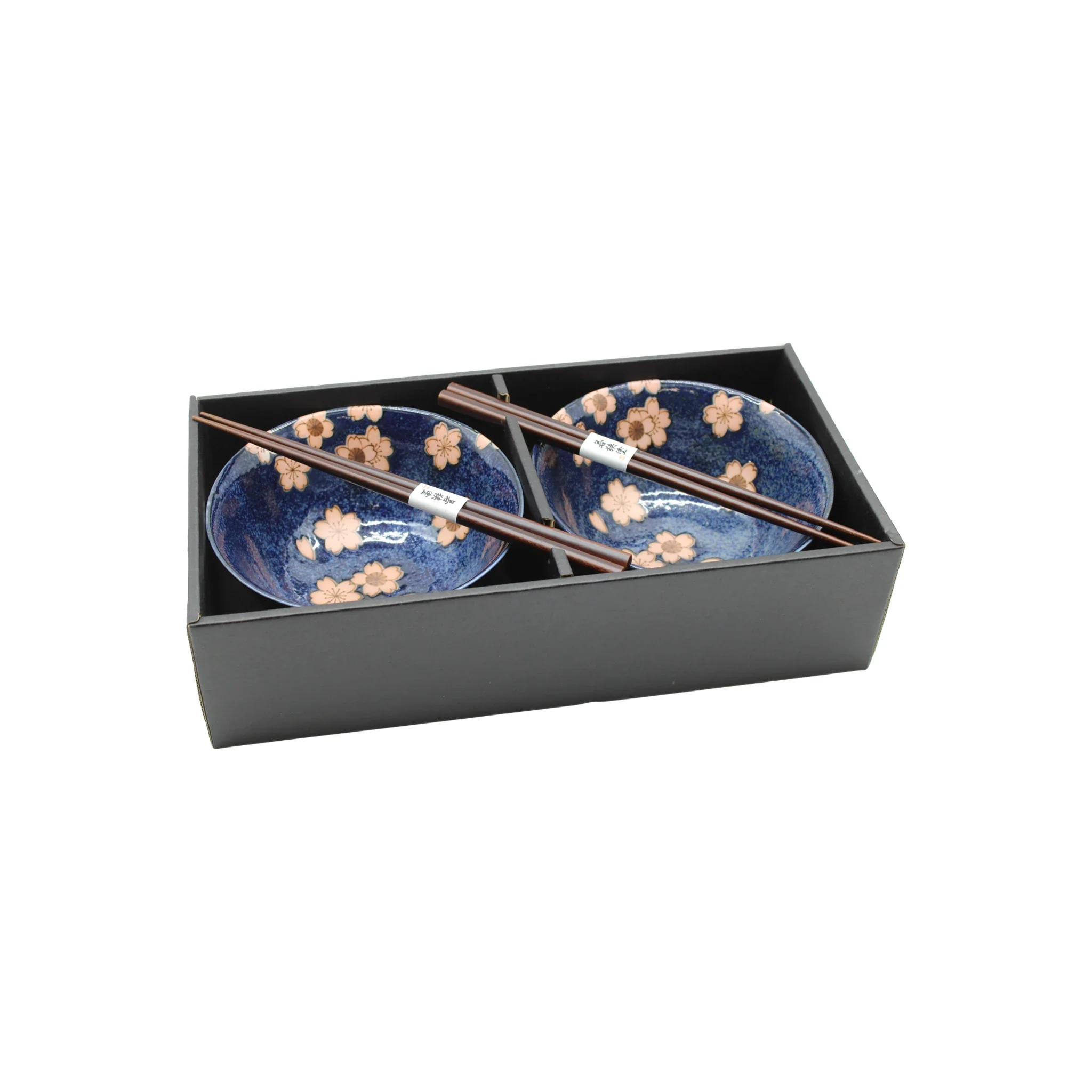 Sakura Cherry Blossom Bowls Gift Set - Navy Blue & Pink - Image 3