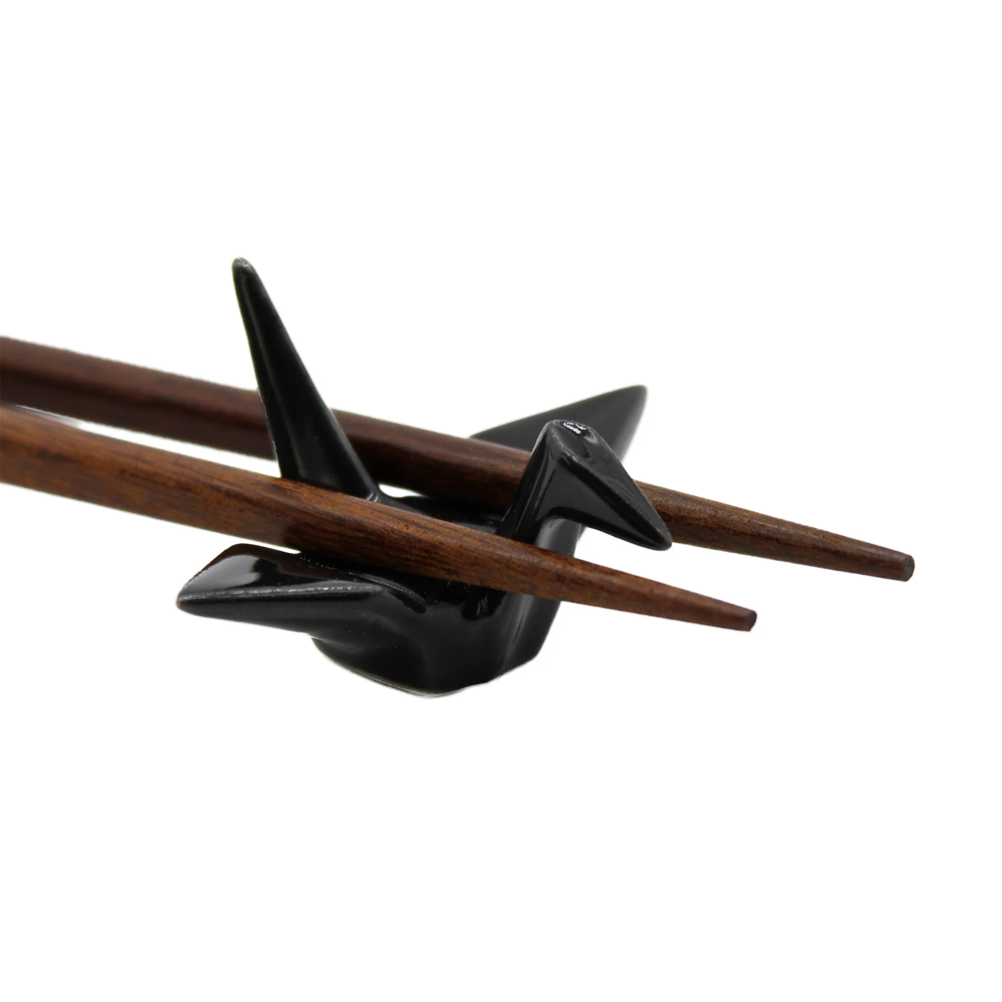 Chopstick Rest - Origami Crane Black - Image 2
