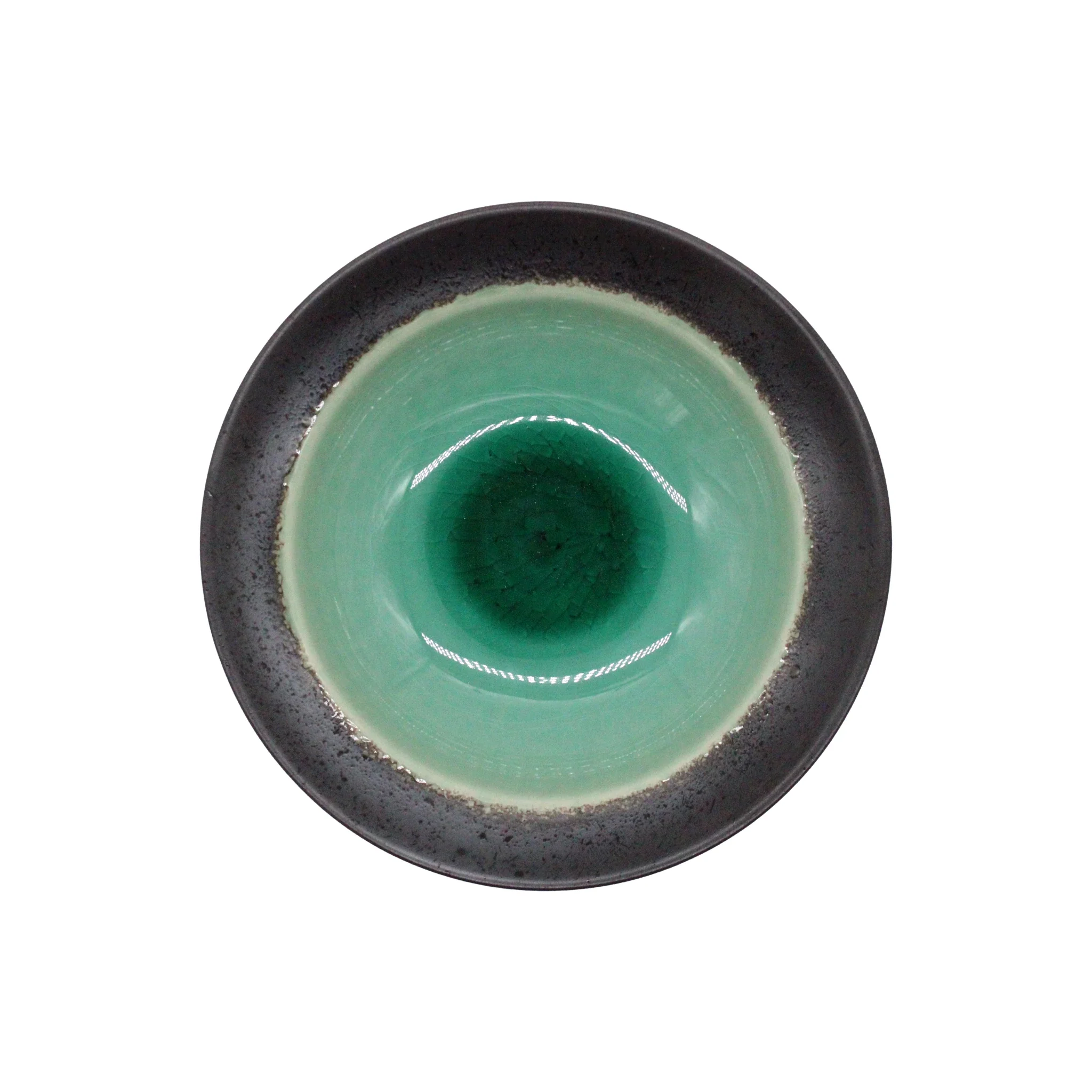 Small Deep Plate - Cyan Bottom Minoyaki "Umi" - Image 2