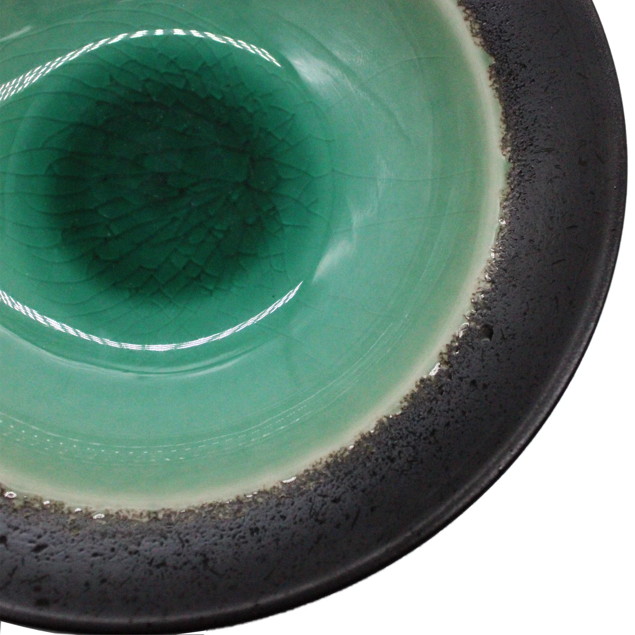 Small Deep Plate - Cyan Bottom Minoyaki "Umi" - Image 3