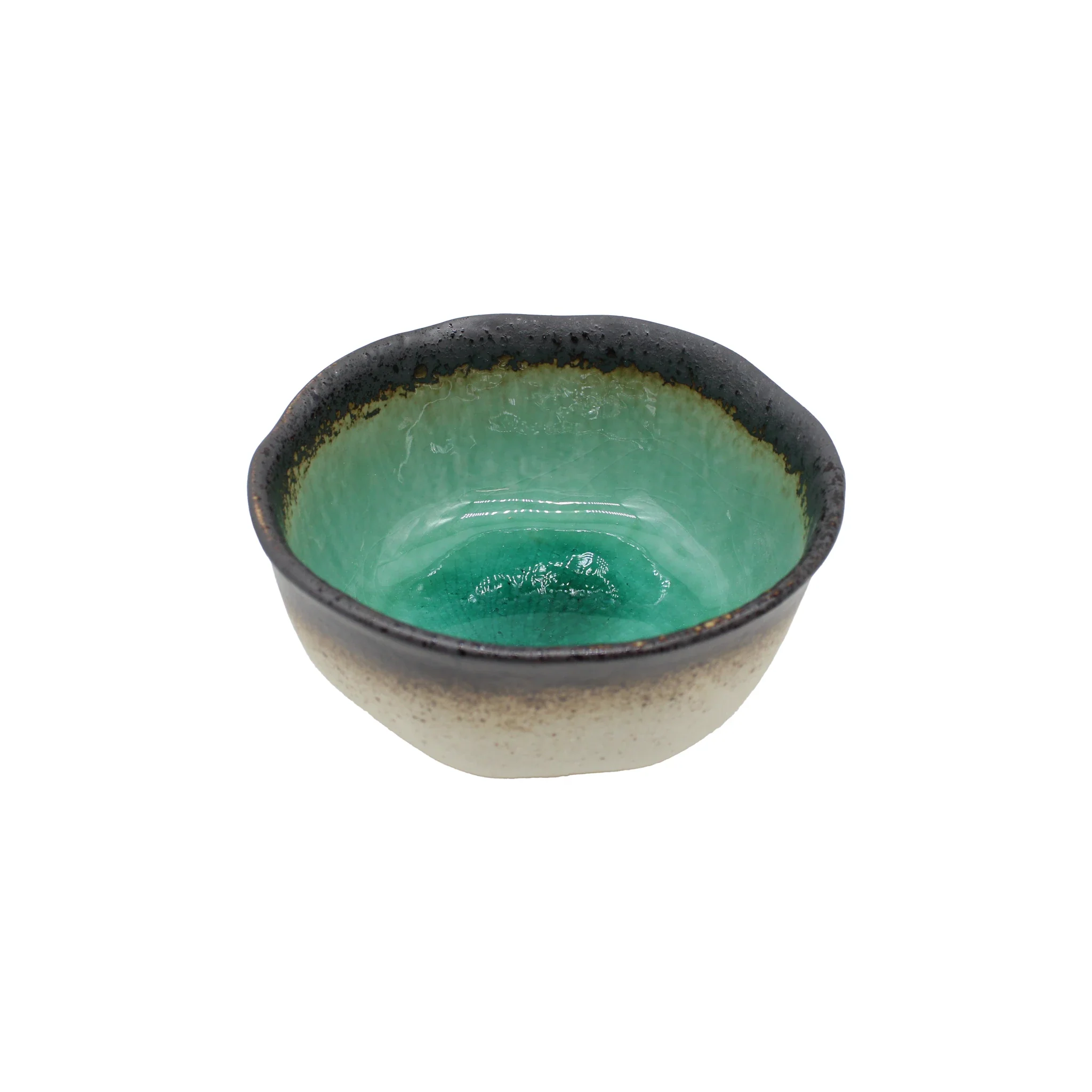 Deep Bowl - Turquoise Crackle Glaze