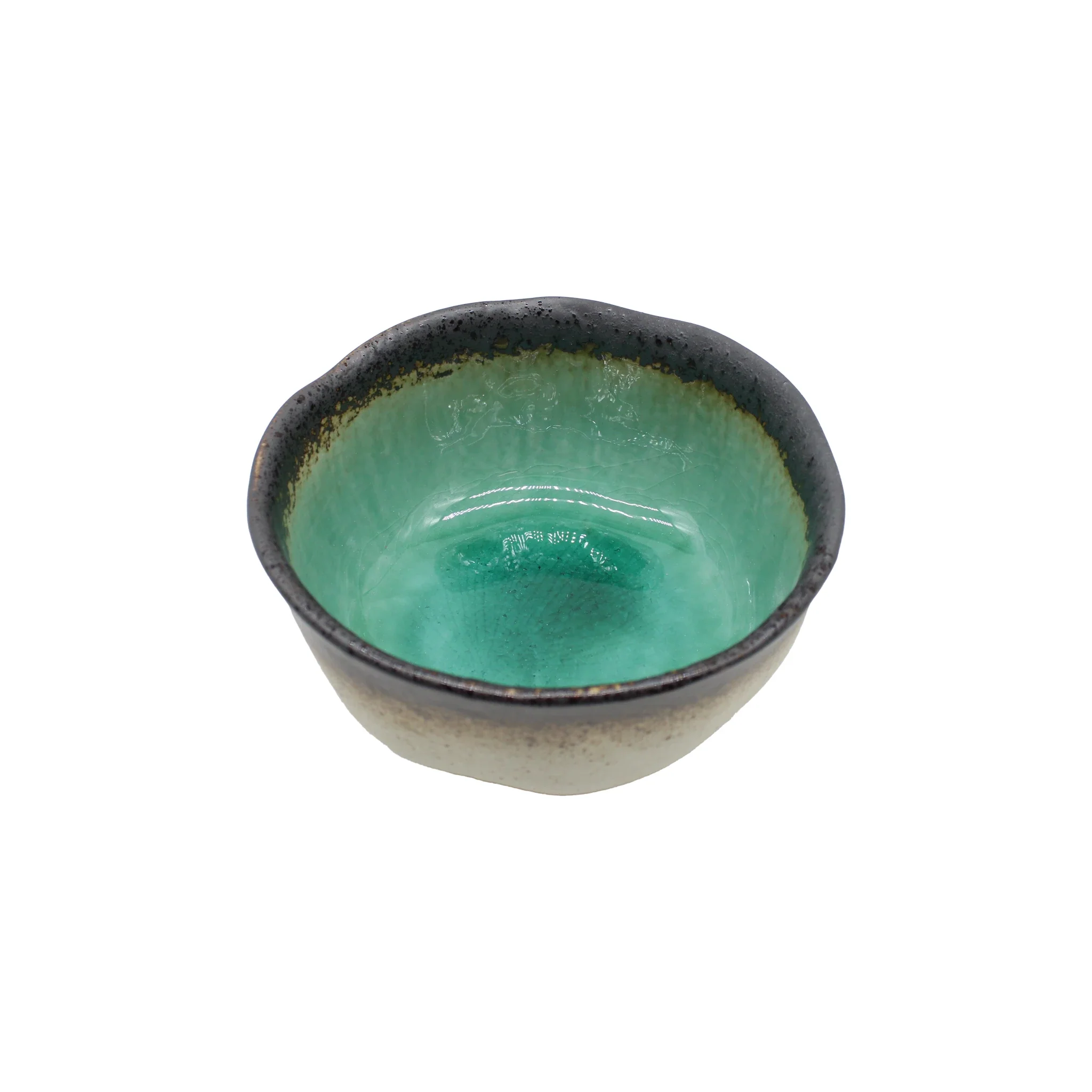 Deep Bowl - Turquoise Crackle Glaze - Image 5
