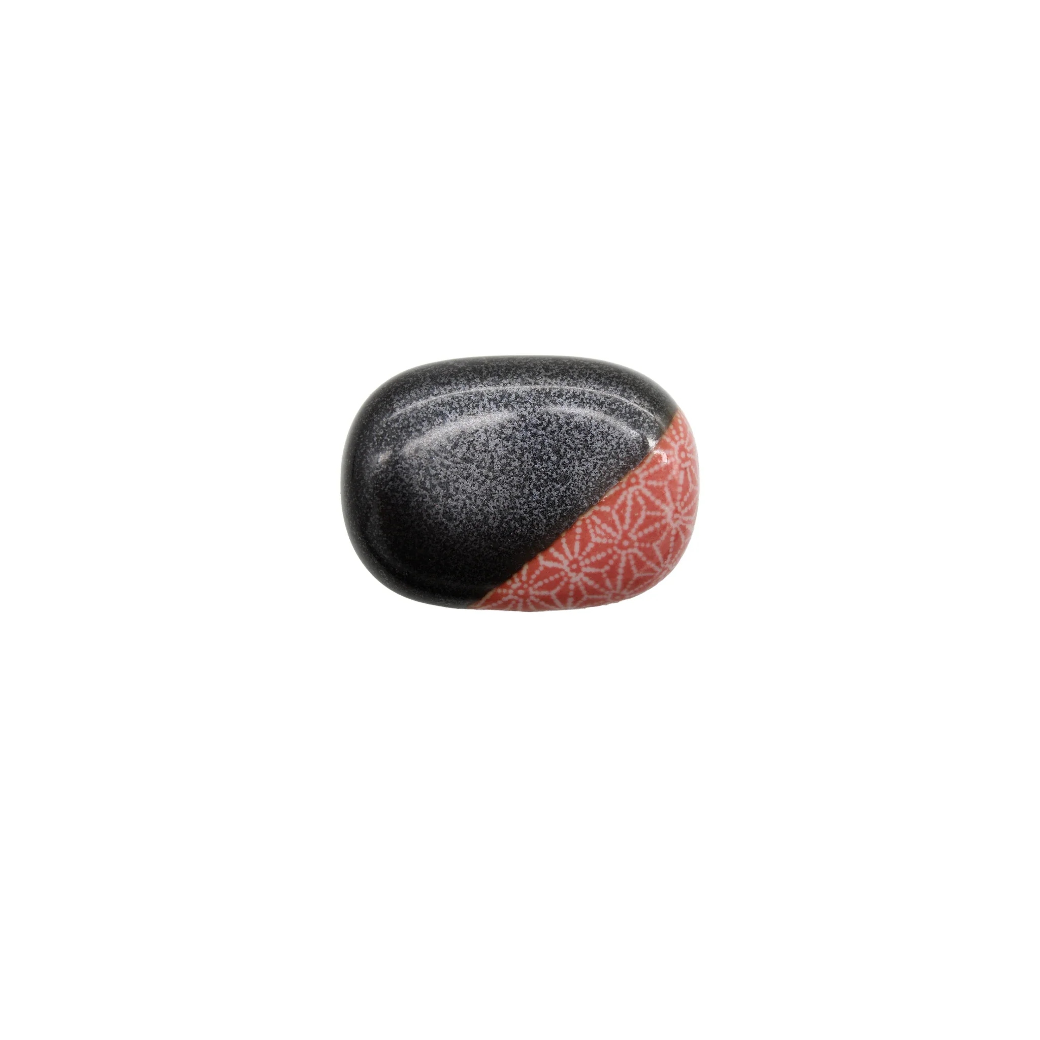 Chopstick Rest - Pebble Gunmetal Grey & Coral - Image 2