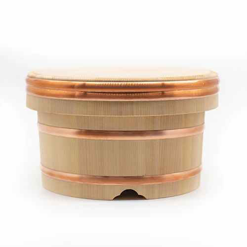 Ohitsu, Cypress Wood Sushi Rice Bowl with Lid - Image 2
