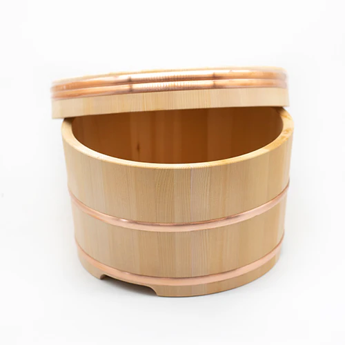 Ohitsu, Cypress Wood Sushi Rice Bowl with Lid - Image 4