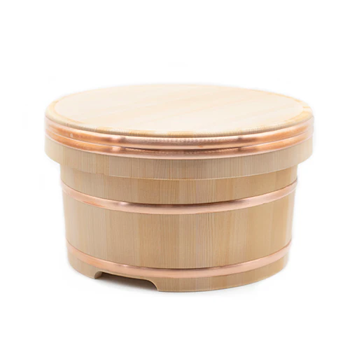 Ohitsu, Cypress Wood Sushi Rice Bowl with Lid - Image 5
