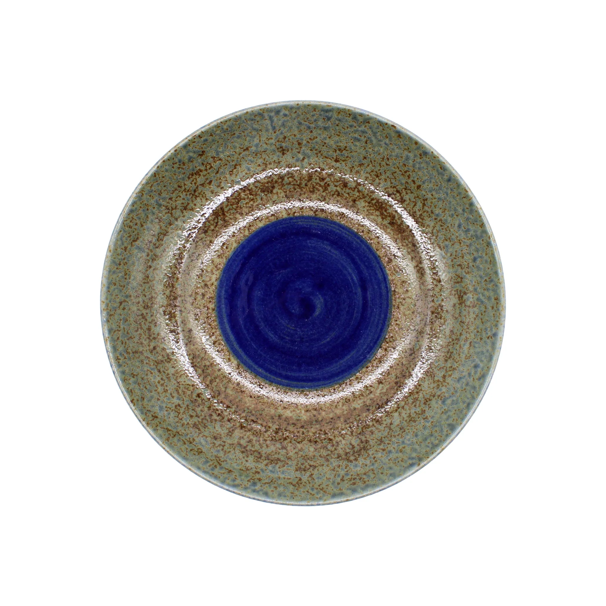 Serving Bowl - Brown & Blue 'Aki' Design - Image 2