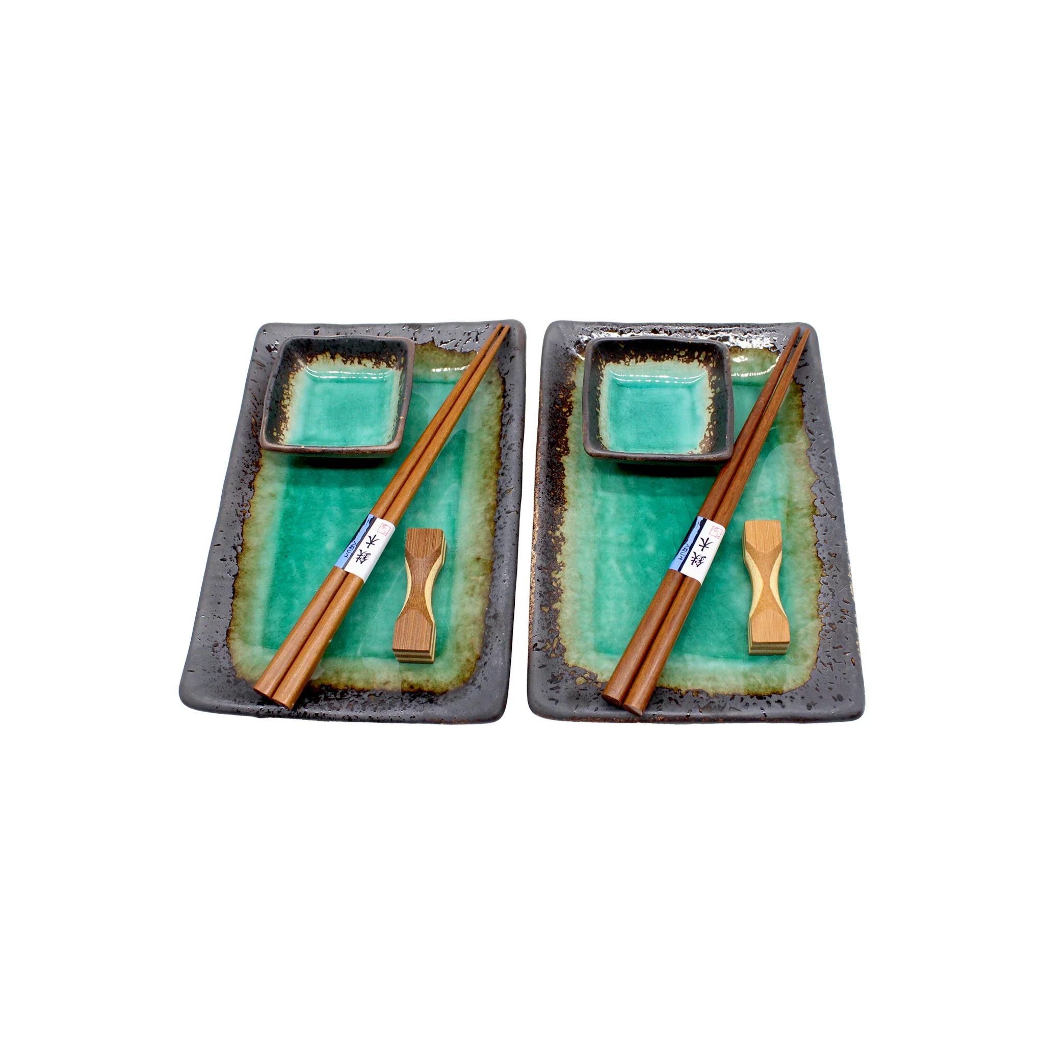 Sushi Gift Set - Turquoise Crackle Glaze