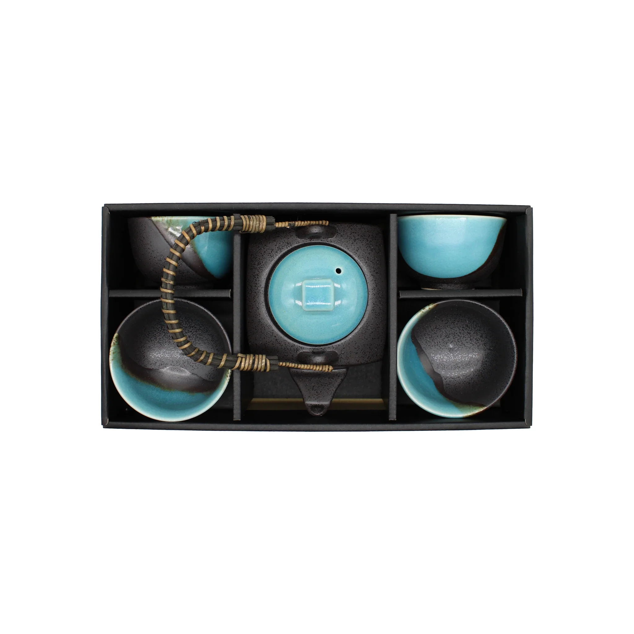 Tea Gift Set for Four - Sky Blue and Grey - Image 2