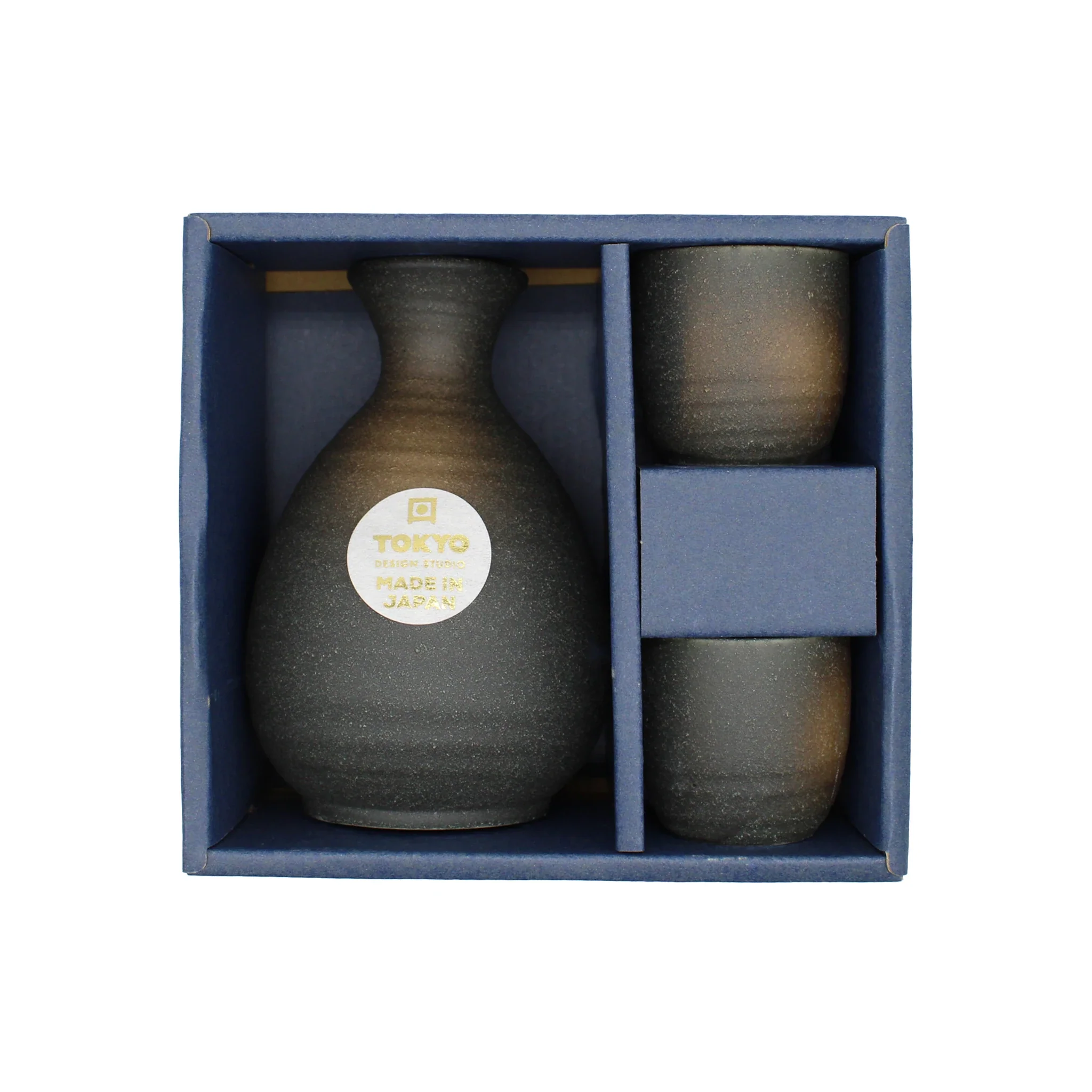 Sake Gift Set For Two - Black Bizen - Image 2