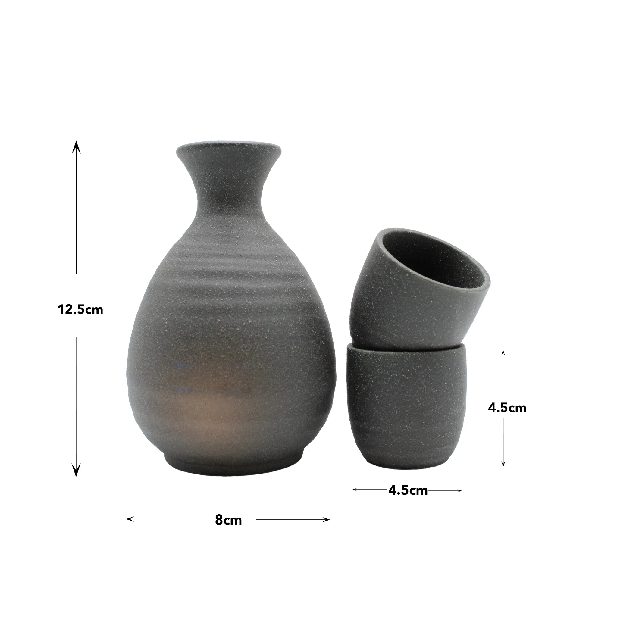 Sake Gift Set For Two - Black Bizen - Image 3