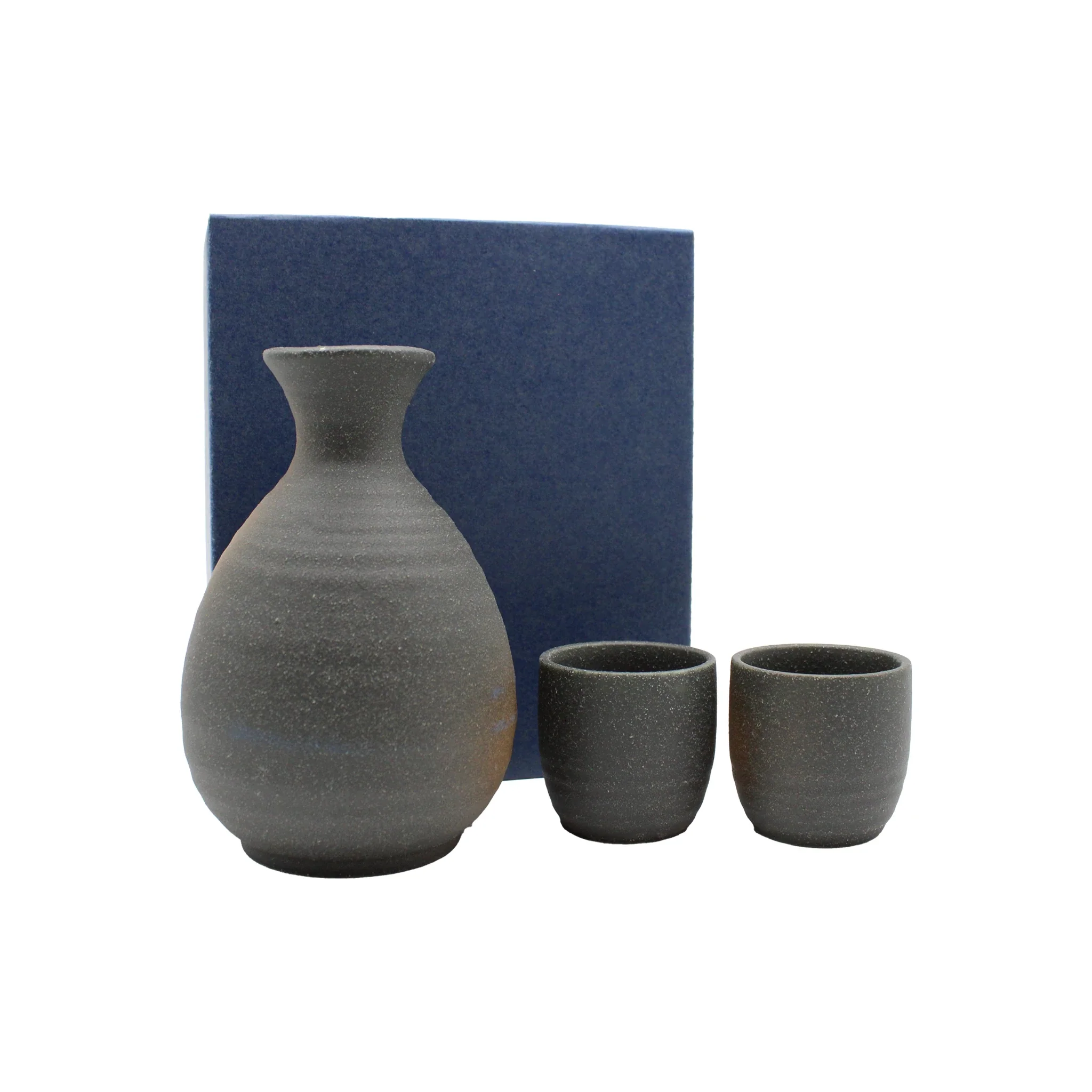 Sake Gift Set For Two - Black Bizen - Image 4