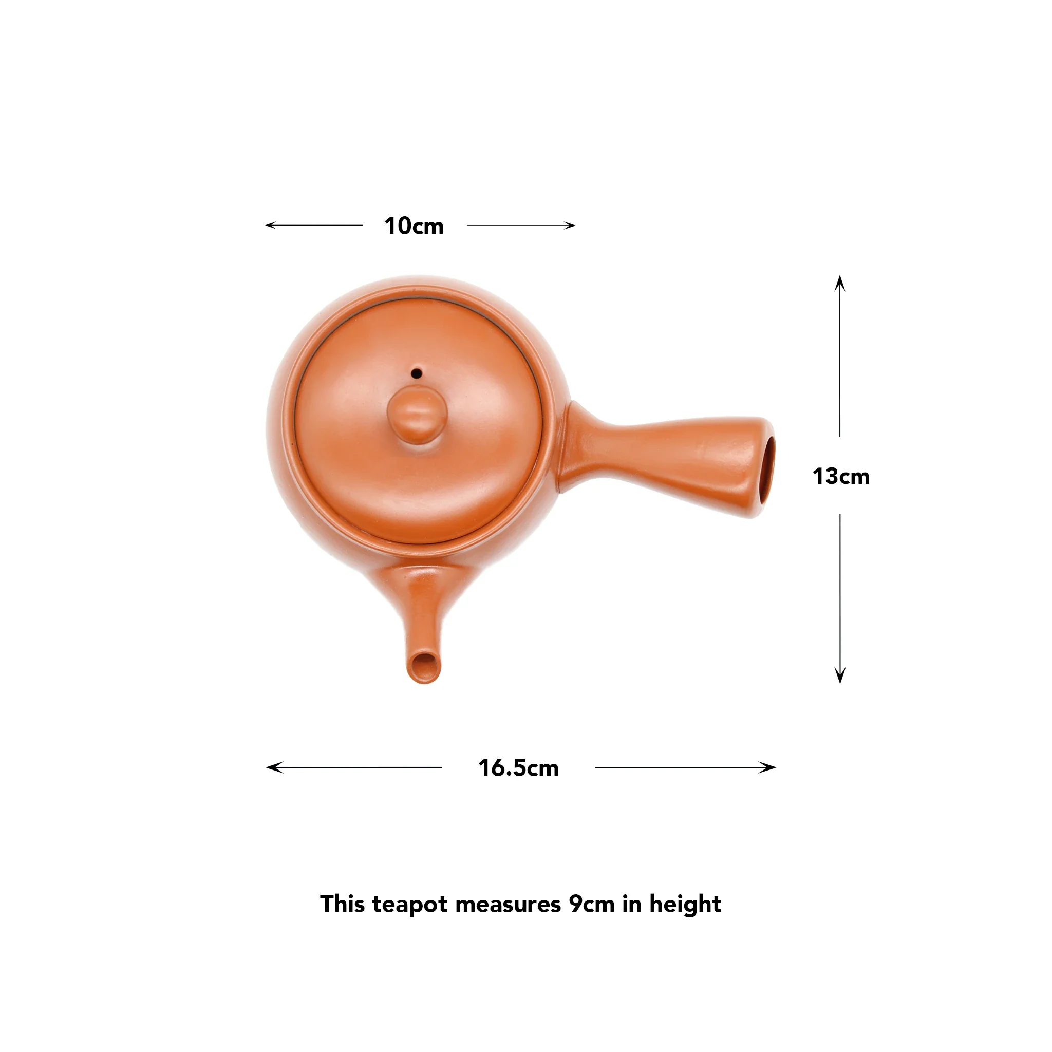 Shudei Kyusu Teapot with Steel Tea Strainer - Terracotta - 360ml - Image 3