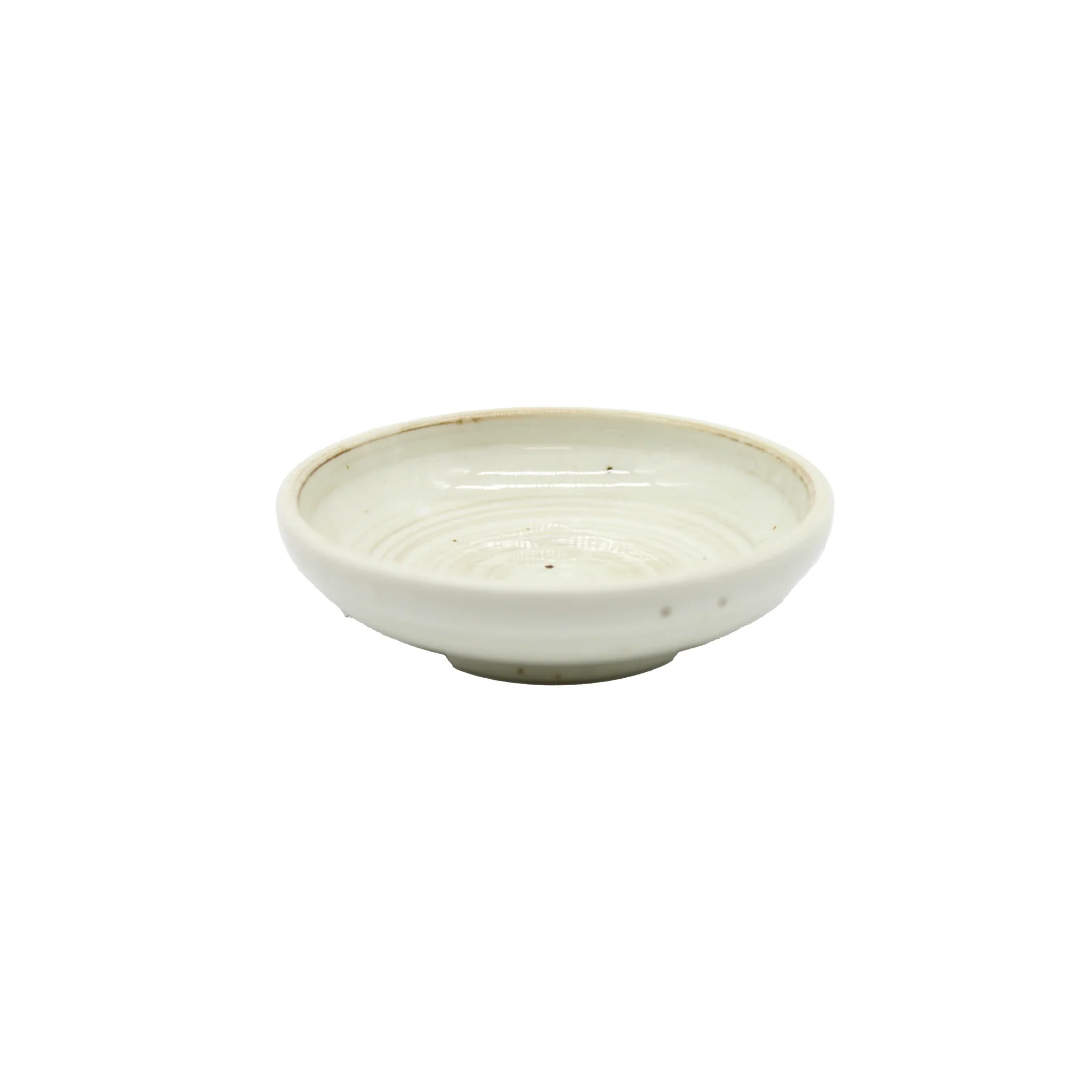 Soy Sauce Dish - White Kohiki Vortex