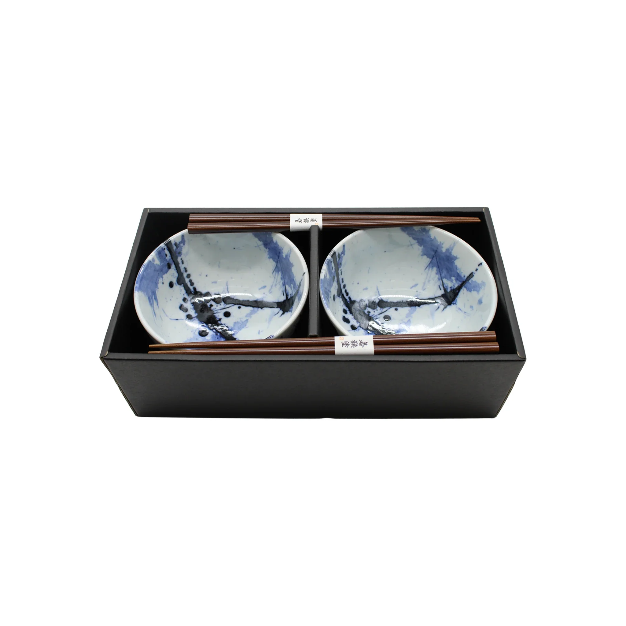 Splash Design Bowls Boxed Set - Blue and White - Image 2