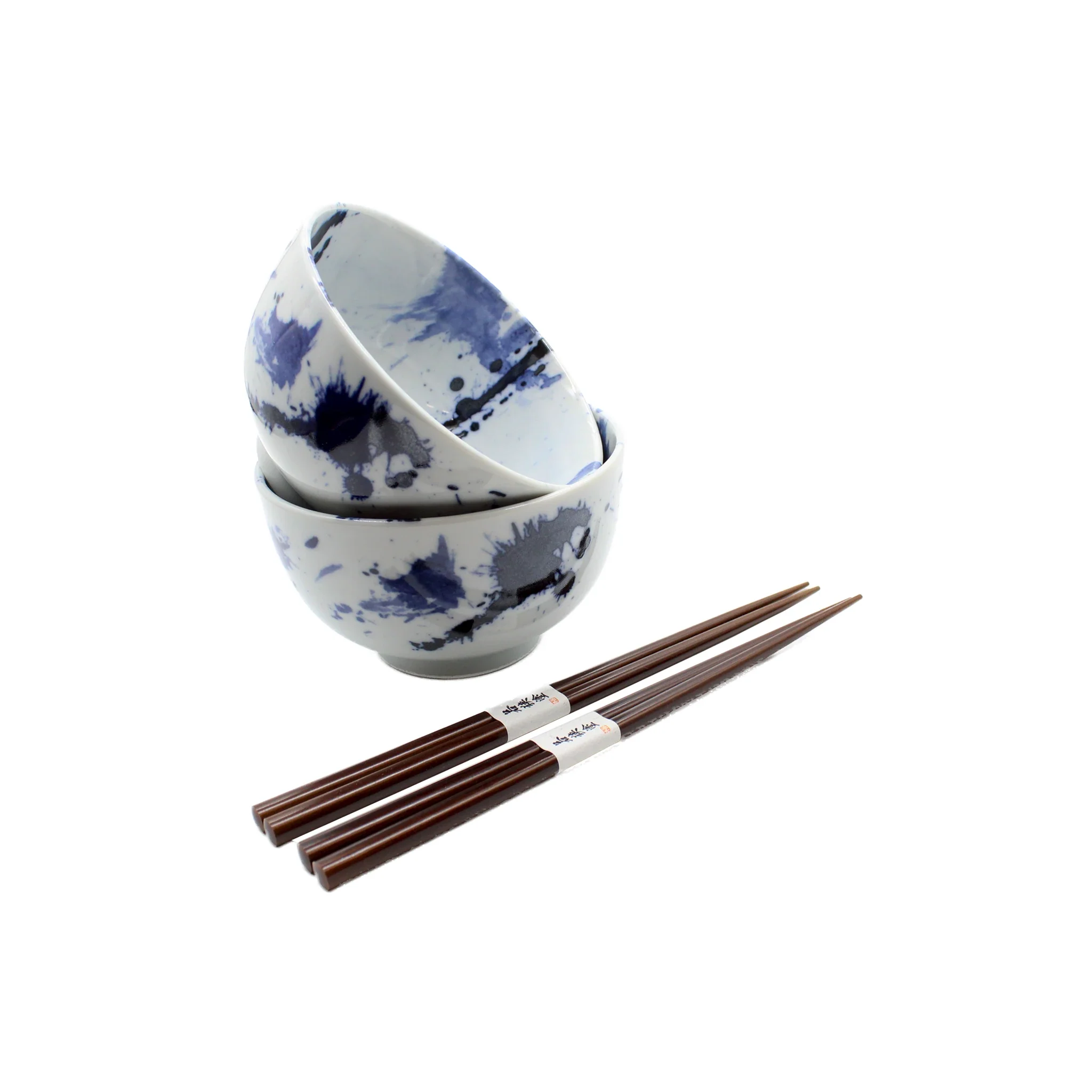 Splash Design Bowls Boxed Set - Blue and White - Image 3