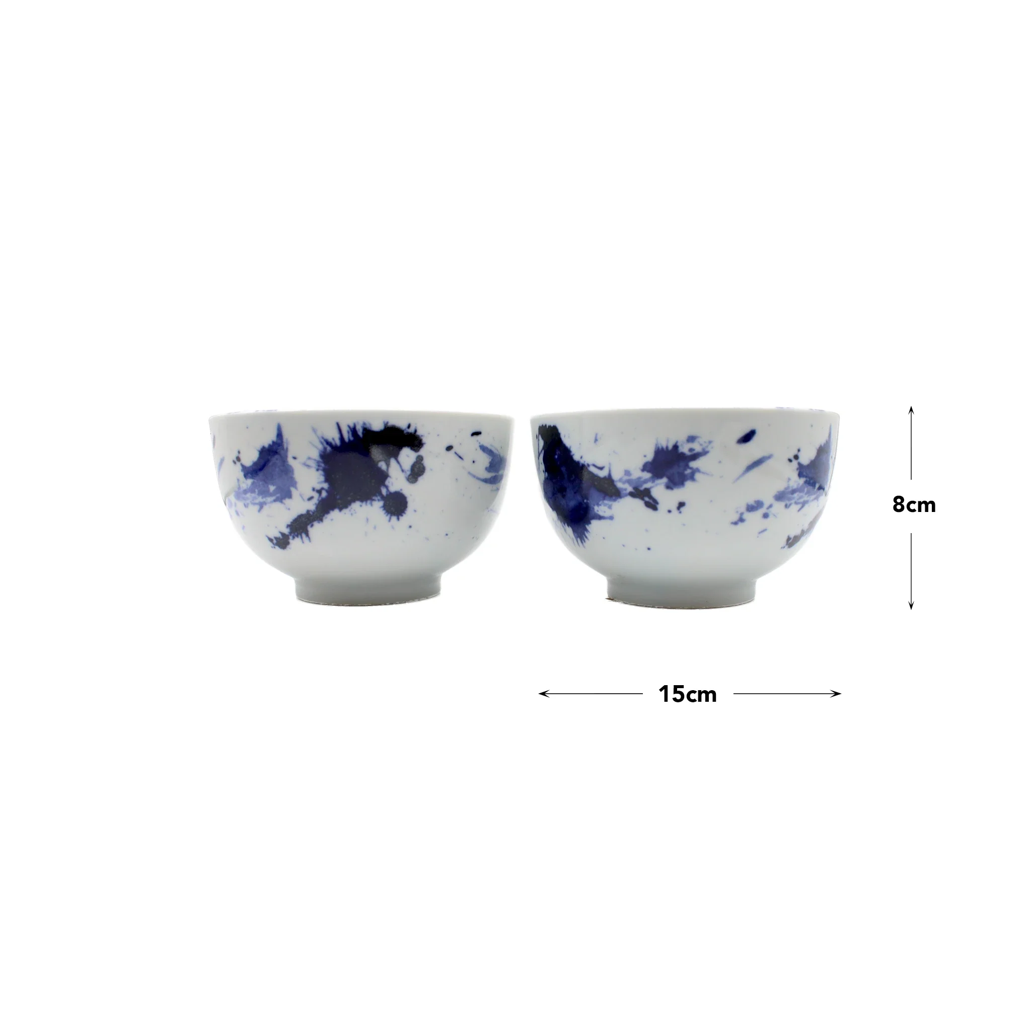 Splash Design Bowls Boxed Set - Blue and White - Image 4