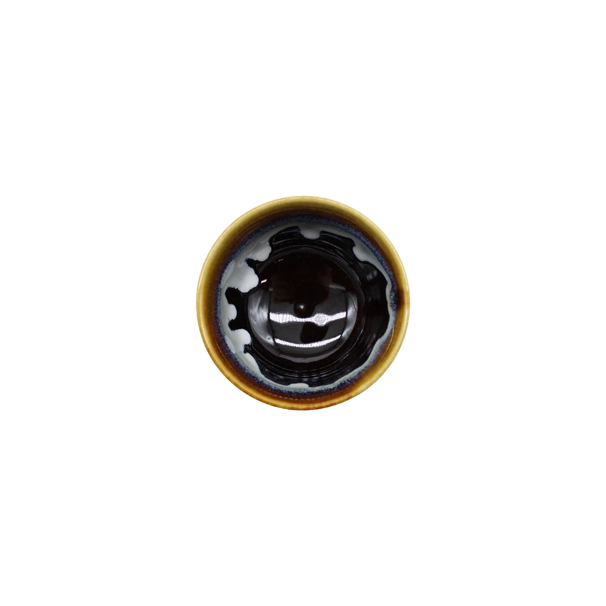 Tea Cup - Brown with Blue Drip - Image 3