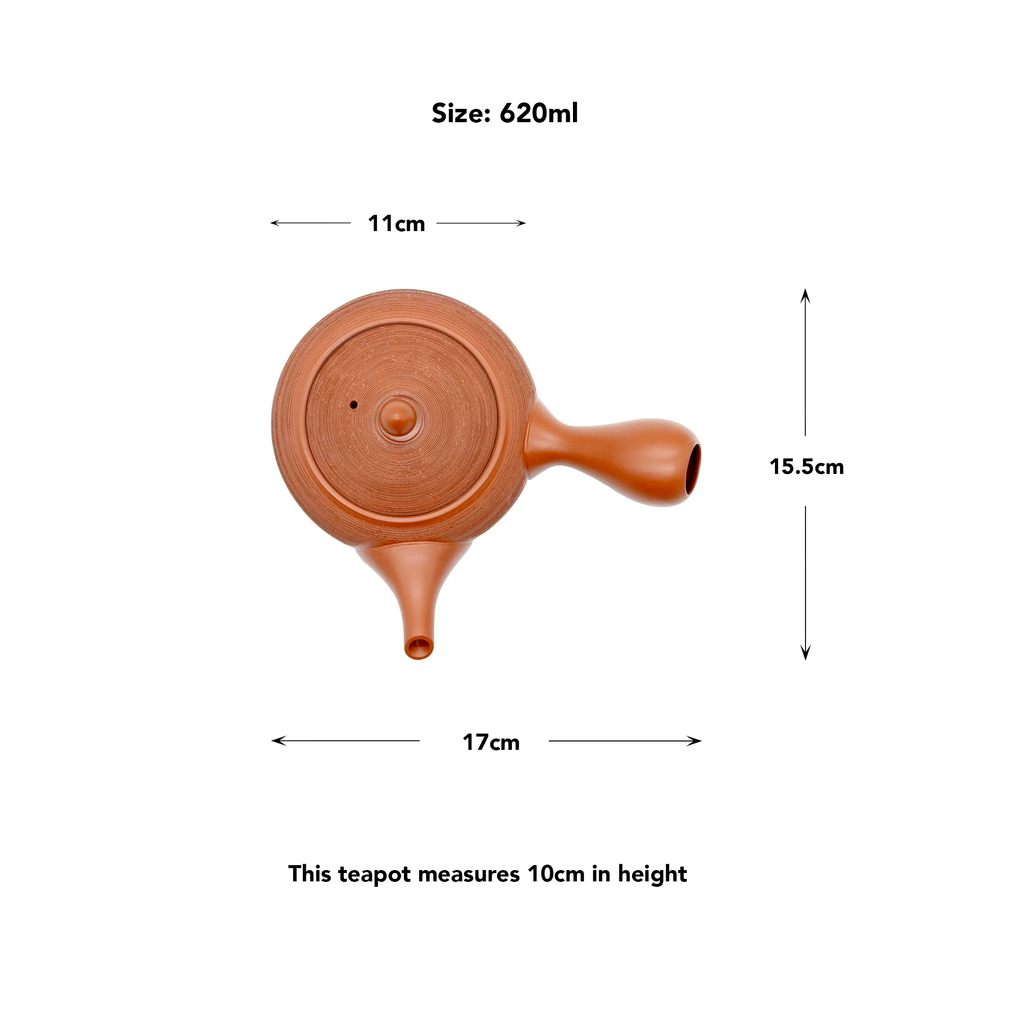 Terracotta Kyusu Yokode Teapot - 620ml - Image 3