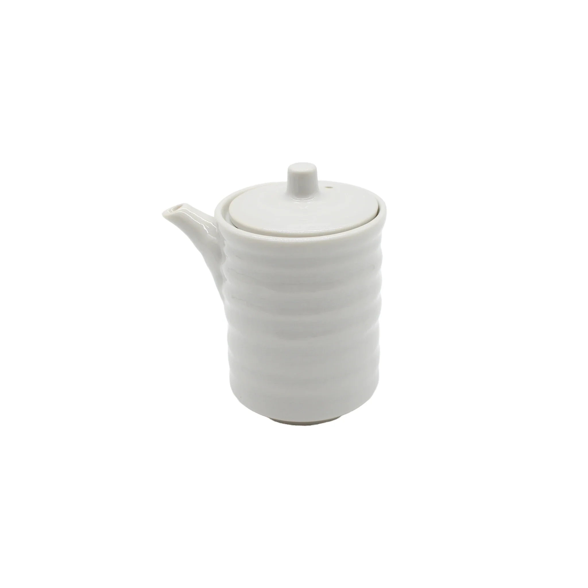 Soy Sauce Pourer - White Ribbed