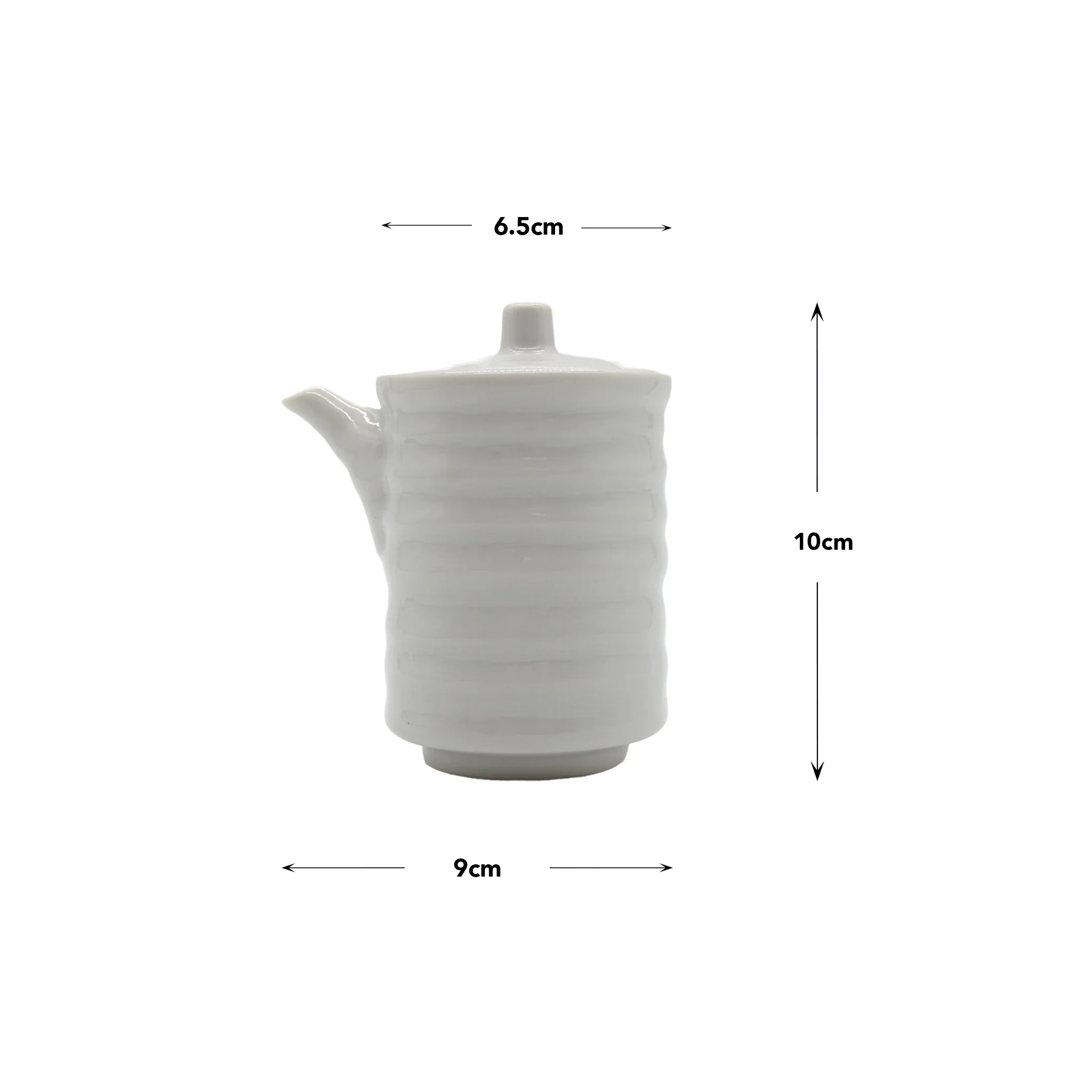 Soy Sauce Pourer - White Ribbed - Image 3